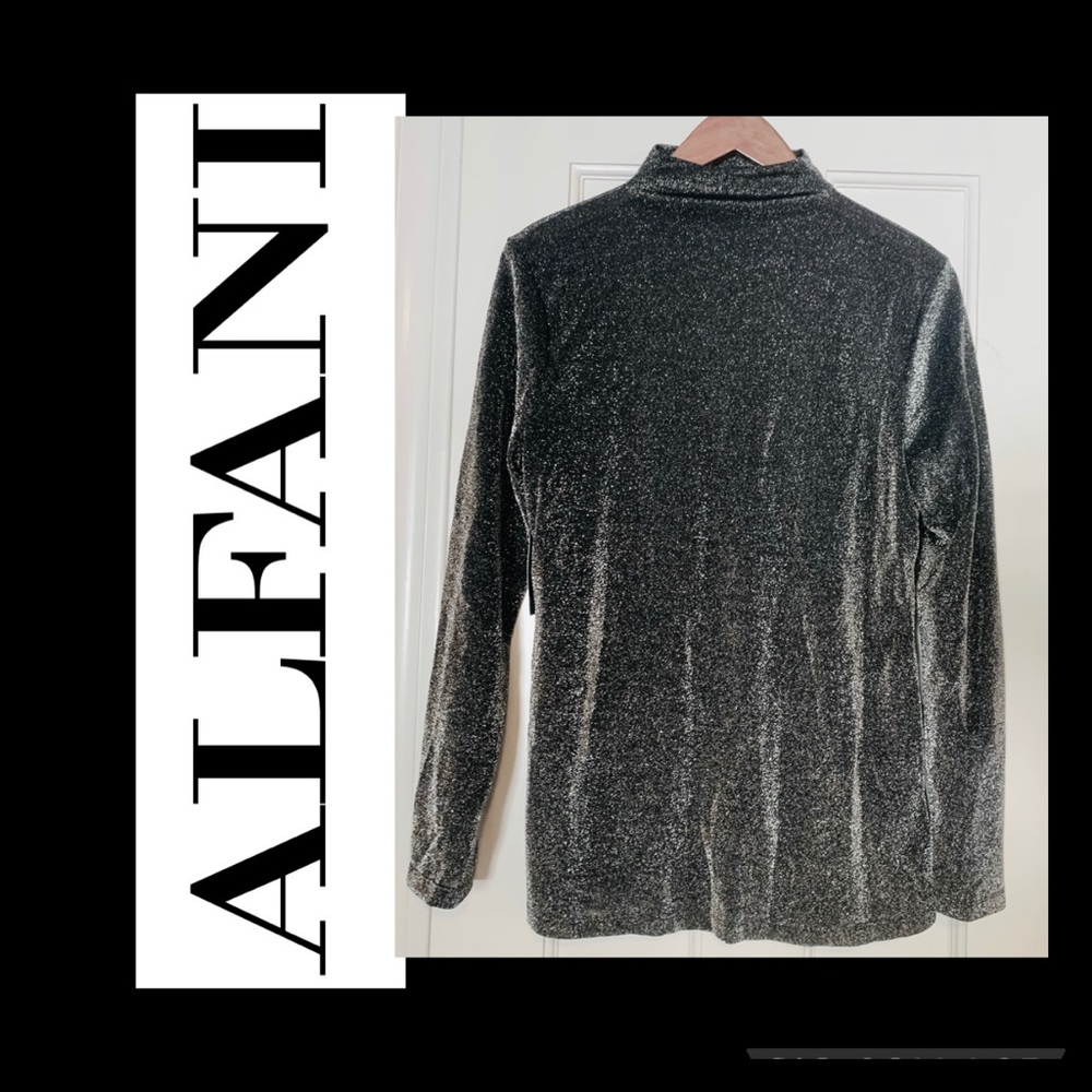 Alfani  Top Black and Silver Mock Neck Top 🆕